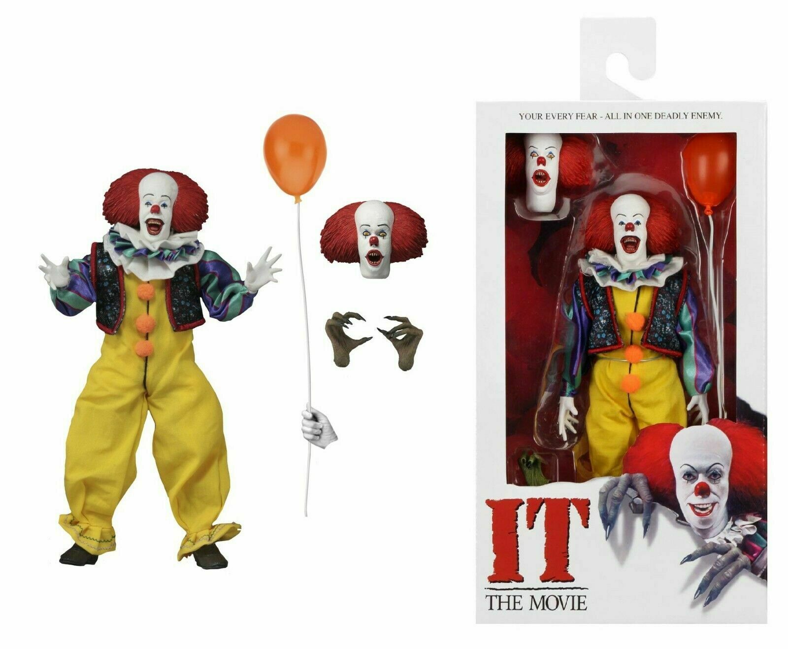Neca Pennywise the Clown 8/" clothed action figure IN STOCK IT 1990